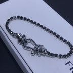[sparkle Jewelry ]FORCE  LARGE HORSESHOE FULL DIAMOND TENNIS BRACELET