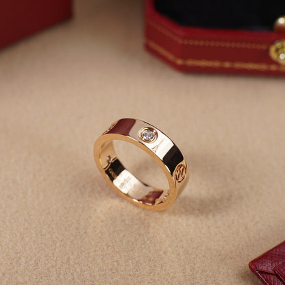 [sparkle Jewelery]LOVE 5.5MM 3 DIAMOND RING