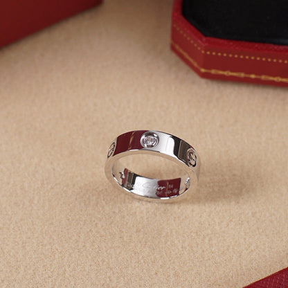 [sparkle Jewelery]LOVE 5.5MM 3 DIAMOND RING