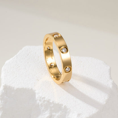 [sparkle Jewelery]LOVE 4MM 8 DIAMOND RING