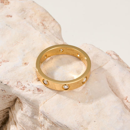 [sparkle Jewelery]LOVE 4MM 8 DIAMOND RING