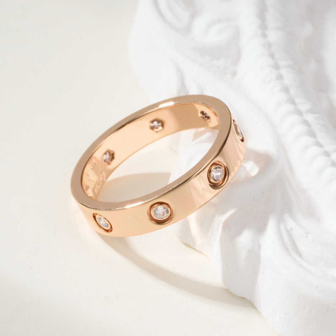[sparkle Jewelery]LOVE 4MM 8 DIAMOND RING