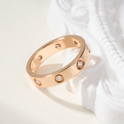 [sparkle Jewelery]LOVE 4MM 8 DIAMOND RING