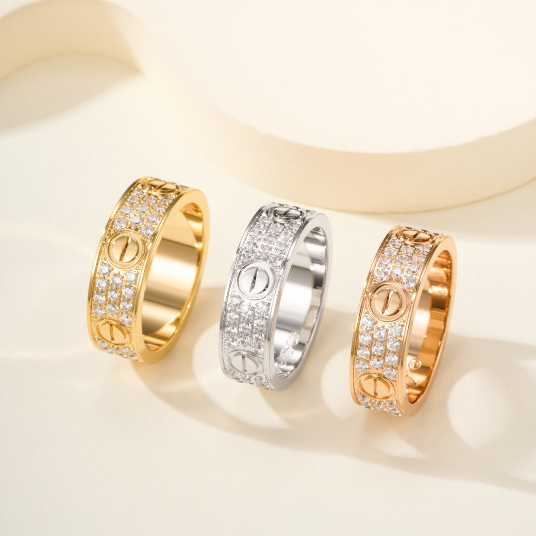 [sparkle Jewelery]LOVE RING 5.5MM DIAMONDS PAVED