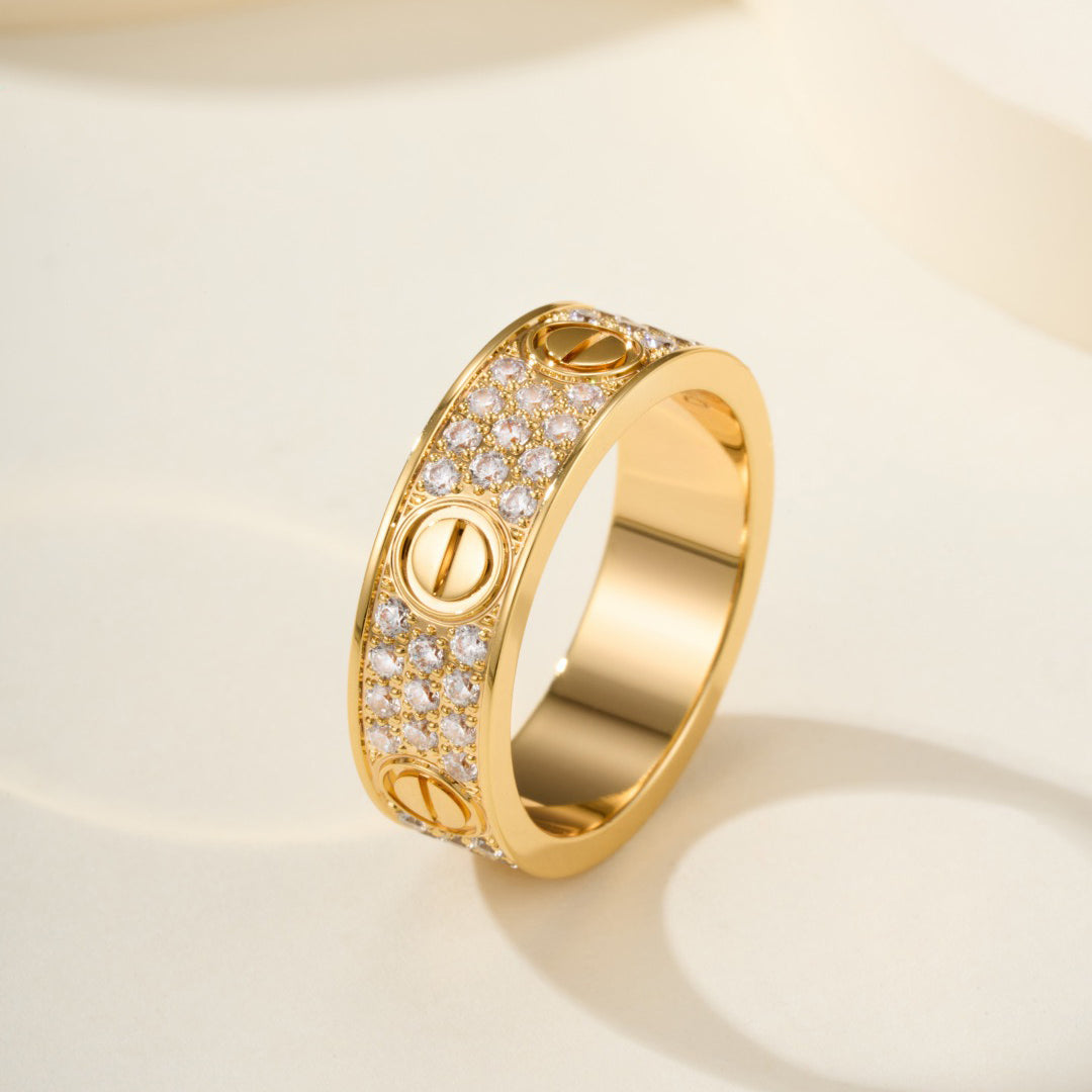 [sparkle Jewelery]LOVE RING 5.5MM DIAMONDS PAVED