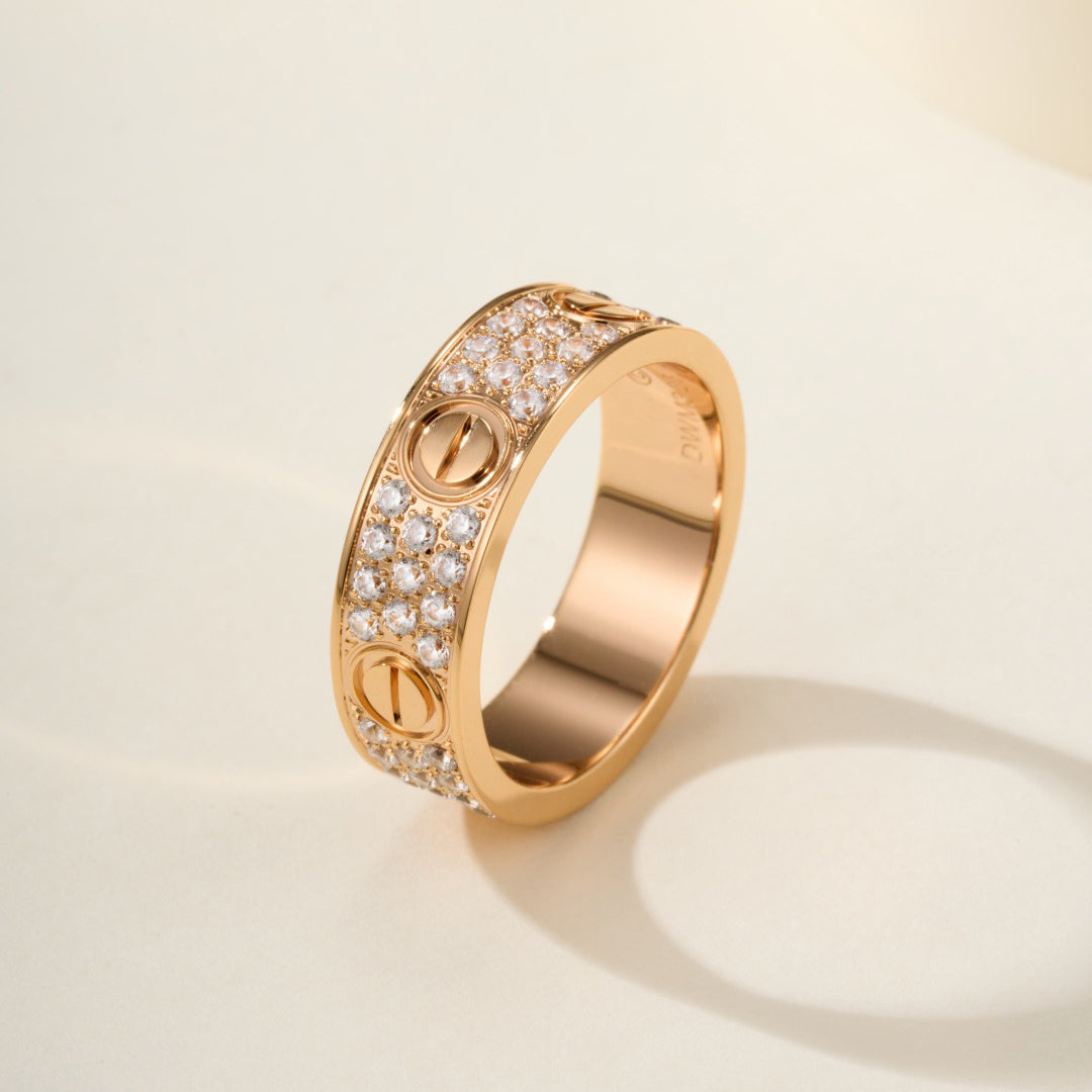[sparkle Jewelery]LOVE RING 5.5MM DIAMONDS PAVED