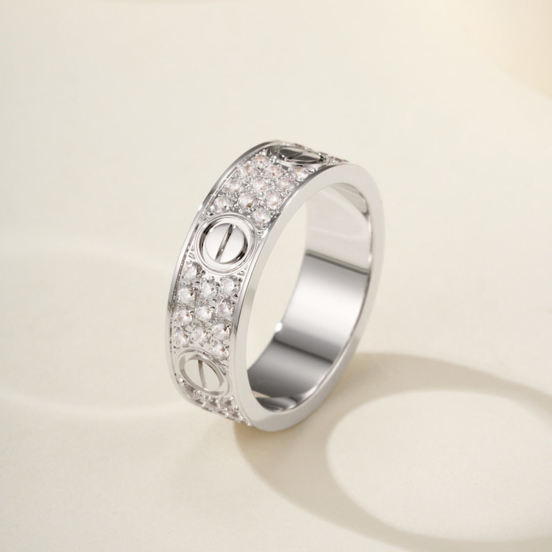 [sparkle Jewelery]LOVE RING 5.5MM DIAMONDS PAVED