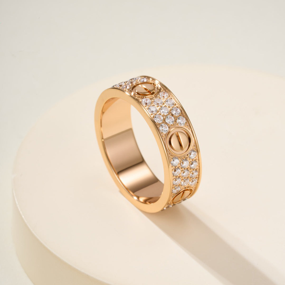 [sparkle Jewelery]LOVE RING 5.5MM DIAMONDS PAVED
