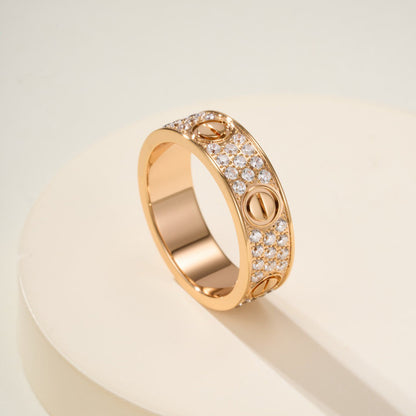 [sparkle Jewelery]LOVE RING 5.5MM DIAMONDS PAVED