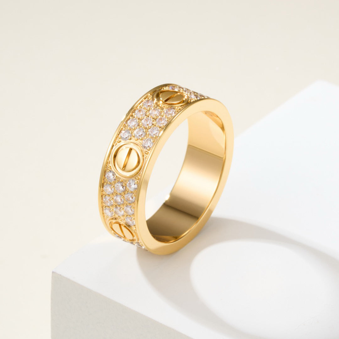 [sparkle Jewelery]LOVE RING 5.5MM DIAMONDS PAVED
