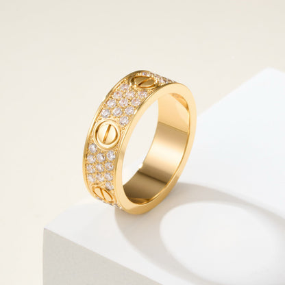 [sparkle Jewelery]LOVE RING 5.5MM DIAMONDS PAVED