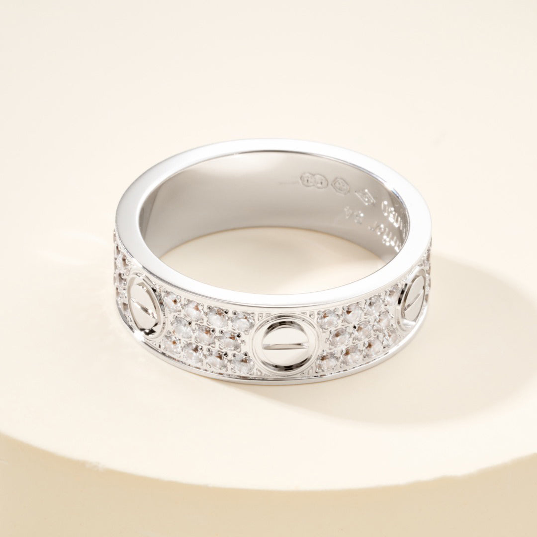 [sparkle Jewelery]LOVE RING 5.5MM DIAMONDS PAVED
