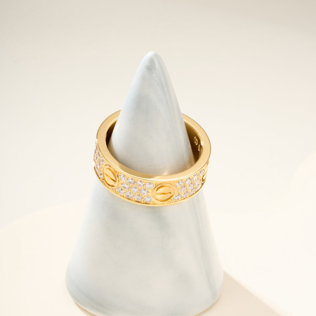 [sparkle Jewelery]LOVE RING 5.5MM DIAMONDS PAVED