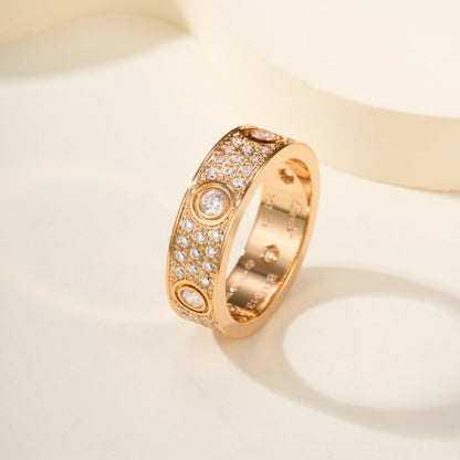 [sparkle Jewelery]LOVE 5.5MM FULL-PAVE 6-DIAMOND RING