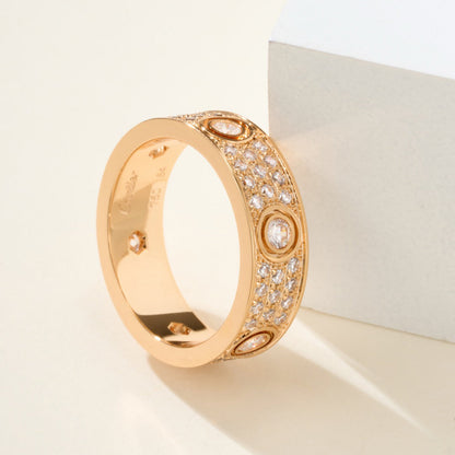 [sparkle Jewelery]LOVE 5.5MM FULL-PAVE 6-DIAMOND RING