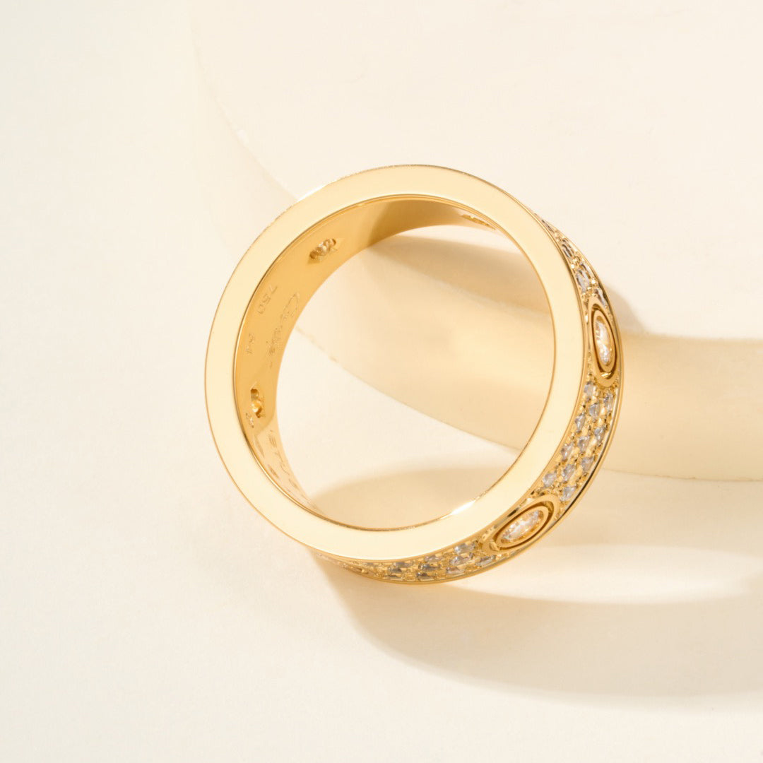 [sparkle Jewelery]LOVE 5.5MM FULL-PAVE 6-DIAMOND RING