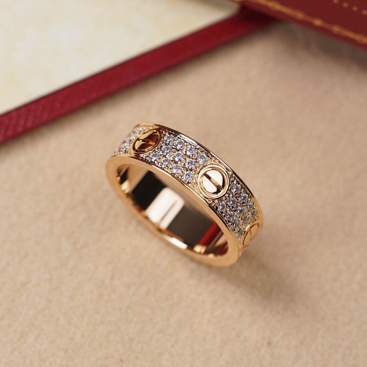 [sparkle Jewelery]LOVE RING 5.5MM DIAMONDS PAVED