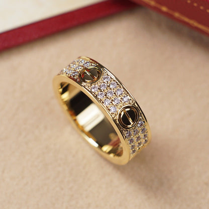 [sparkle Jewelery]LOVE RING 5.5MM DIAMONDS PAVED