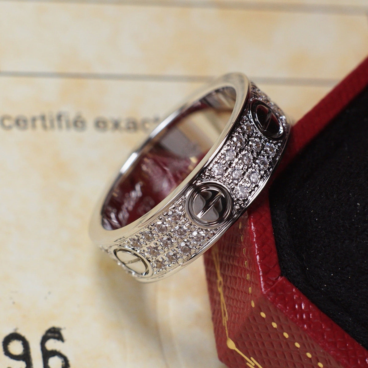 [sparkle Jewelery]LOVE RING 5.5MM DIAMONDS PAVED