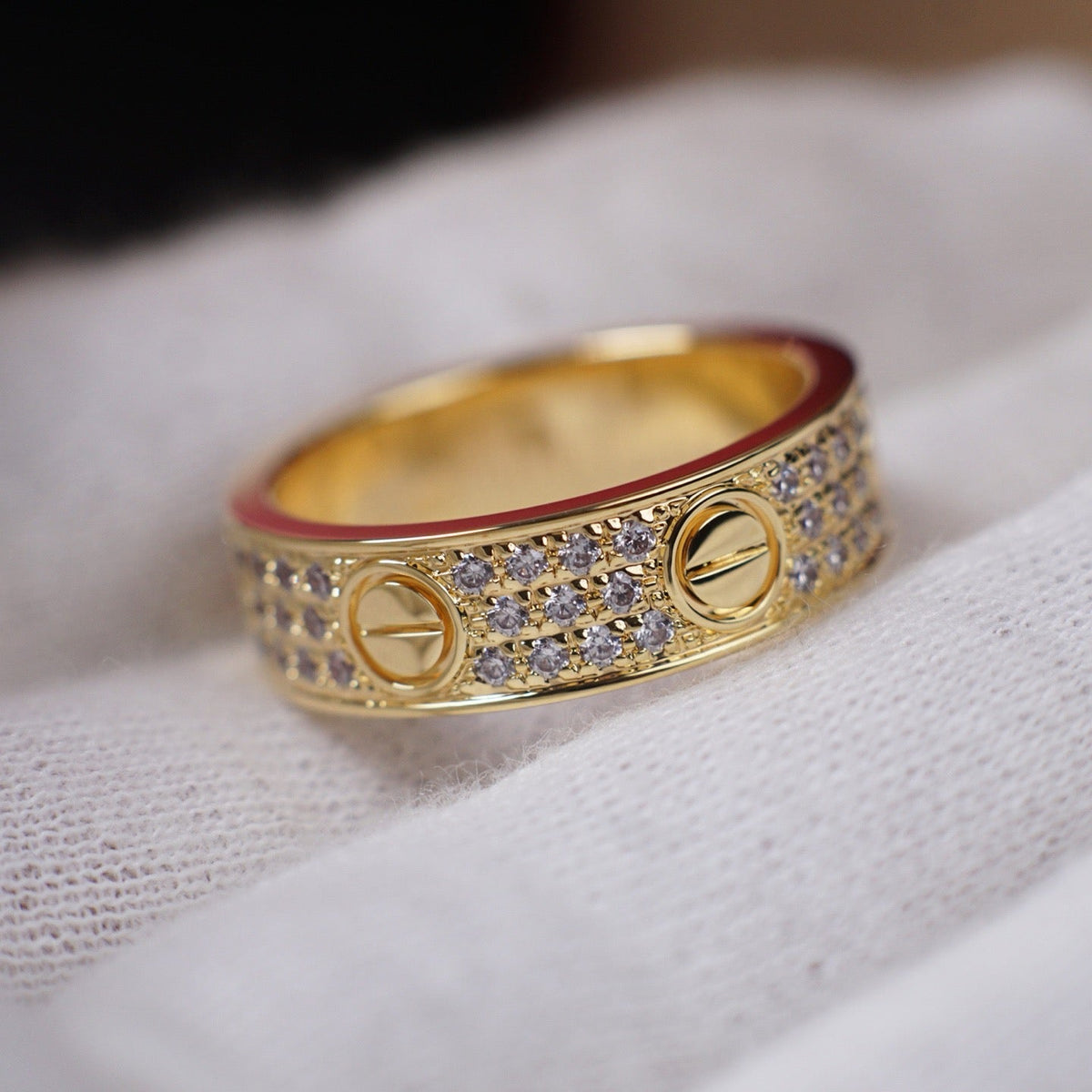 [sparkle Jewelery]LOVE RING 5.5MM DIAMONDS PAVED