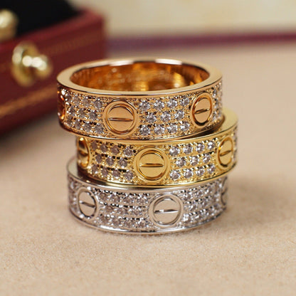 [sparkle Jewelery]LOVE RING 5.5MM DIAMONDS PAVED