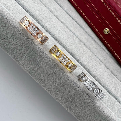 [sparkle Jewelery]LOVE 5.5MM FULL-PAVE 6-DIAMOND RING