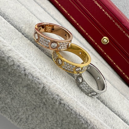 [sparkle Jewelery]LOVE 5.5MM FULL-PAVE 6-DIAMOND RING