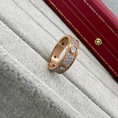 [sparkle Jewelery]LOVE 5.5MM FULL-PAVE 6-DIAMOND RING