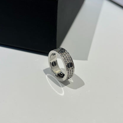[sparkle Jewelery]LOVE RING 5.5MM DIAMONDS PAVED CERAMIC