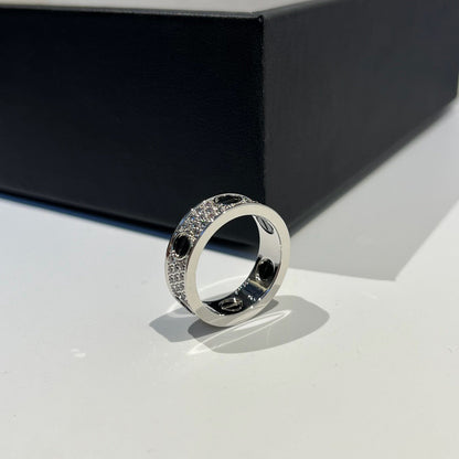 [sparkle Jewelery]LOVE RING 5.5MM DIAMONDS PAVED CERAMIC