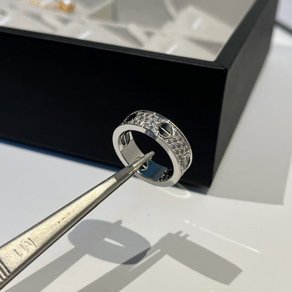 [sparkle Jewelery]LOVE RING 5.5MM DIAMONDS PAVED CERAMIC