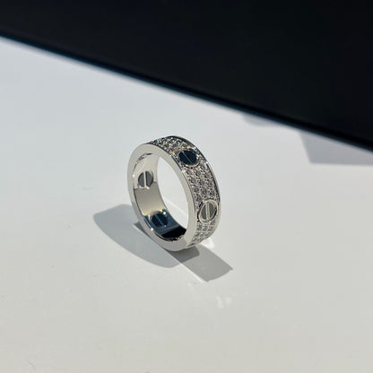 [sparkle Jewelery]LOVE RING 5.5MM DIAMONDS PAVED CERAMIC