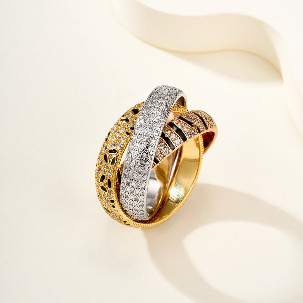 [sparkle Jewelery]TRINITY  RING LEOPARD PRINT