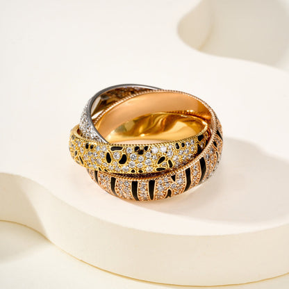 [sparkle Jewelery]TRINITY  RING LEOPARD PRINT