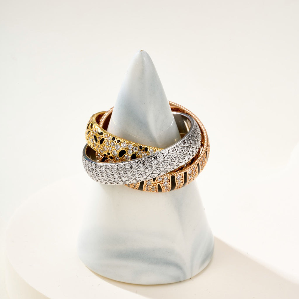 [sparkle Jewelery]TRINITY  RING LEOPARD PRINT