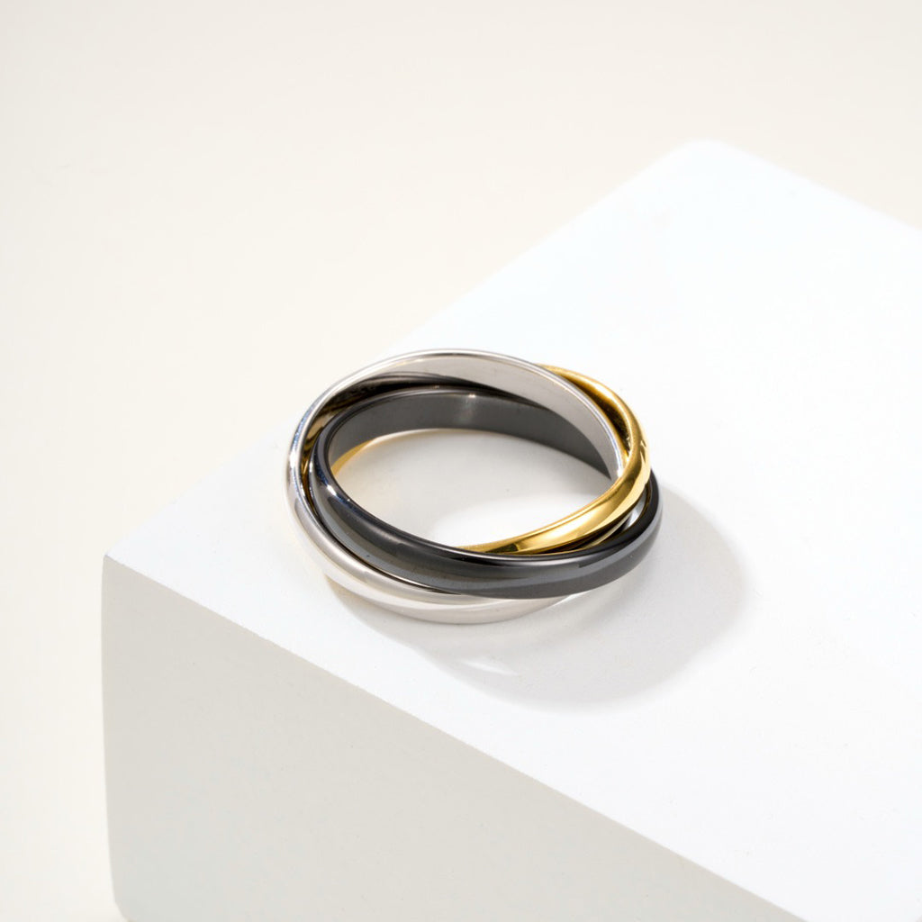 [sparkle Jewelery]TRINITY 3.2MM RING BLACK CERAMIC