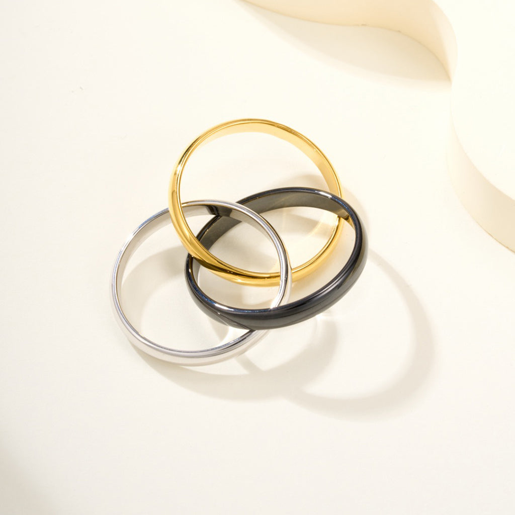[sparkle Jewelery]TRINITY 3.2MM RING BLACK CERAMIC
