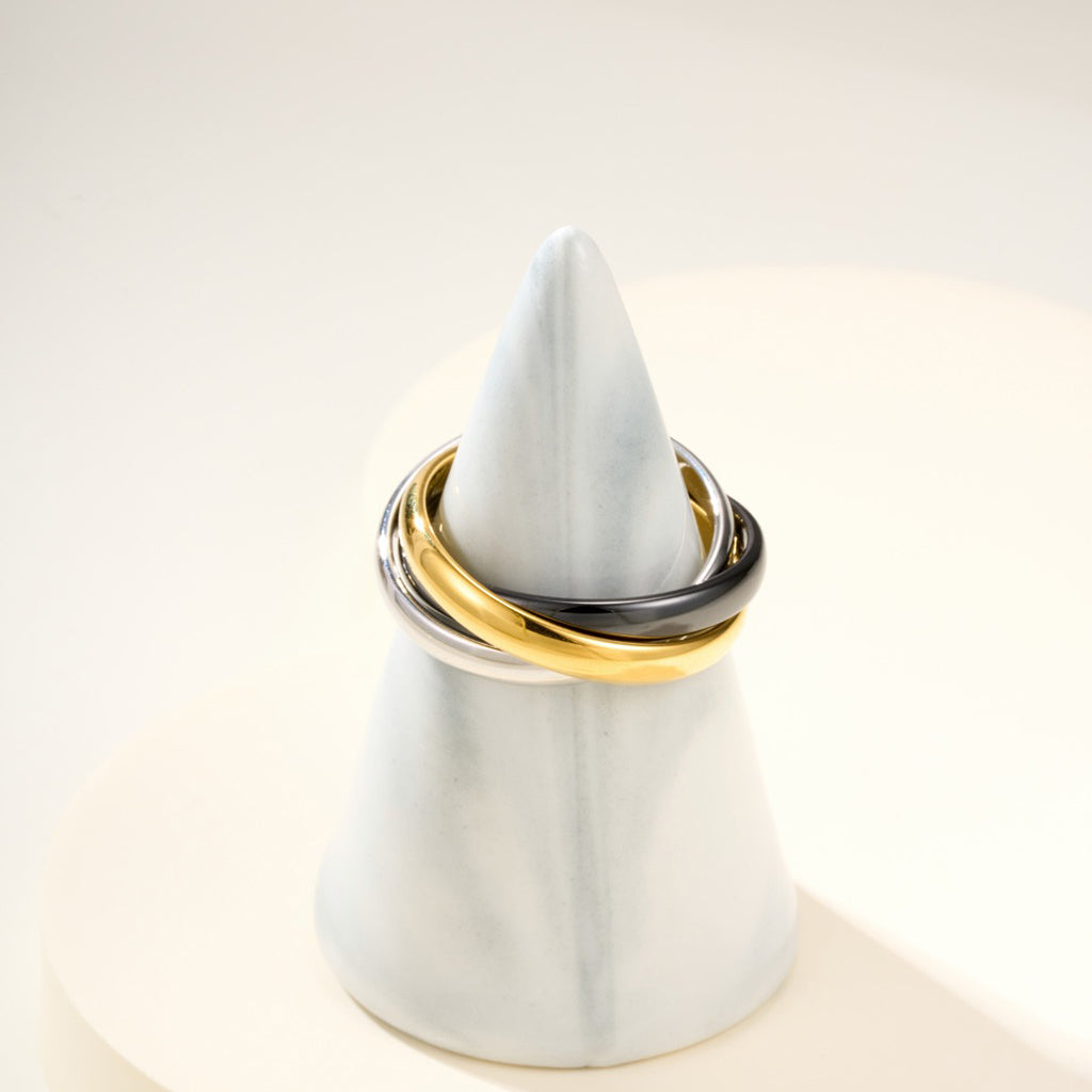 [sparkle Jewelery]TRINITY 3.2MM RING BLACK CERAMIC
