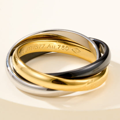 [sparkle Jewelery]TRINITY 3.2MM RING BLACK CERAMIC