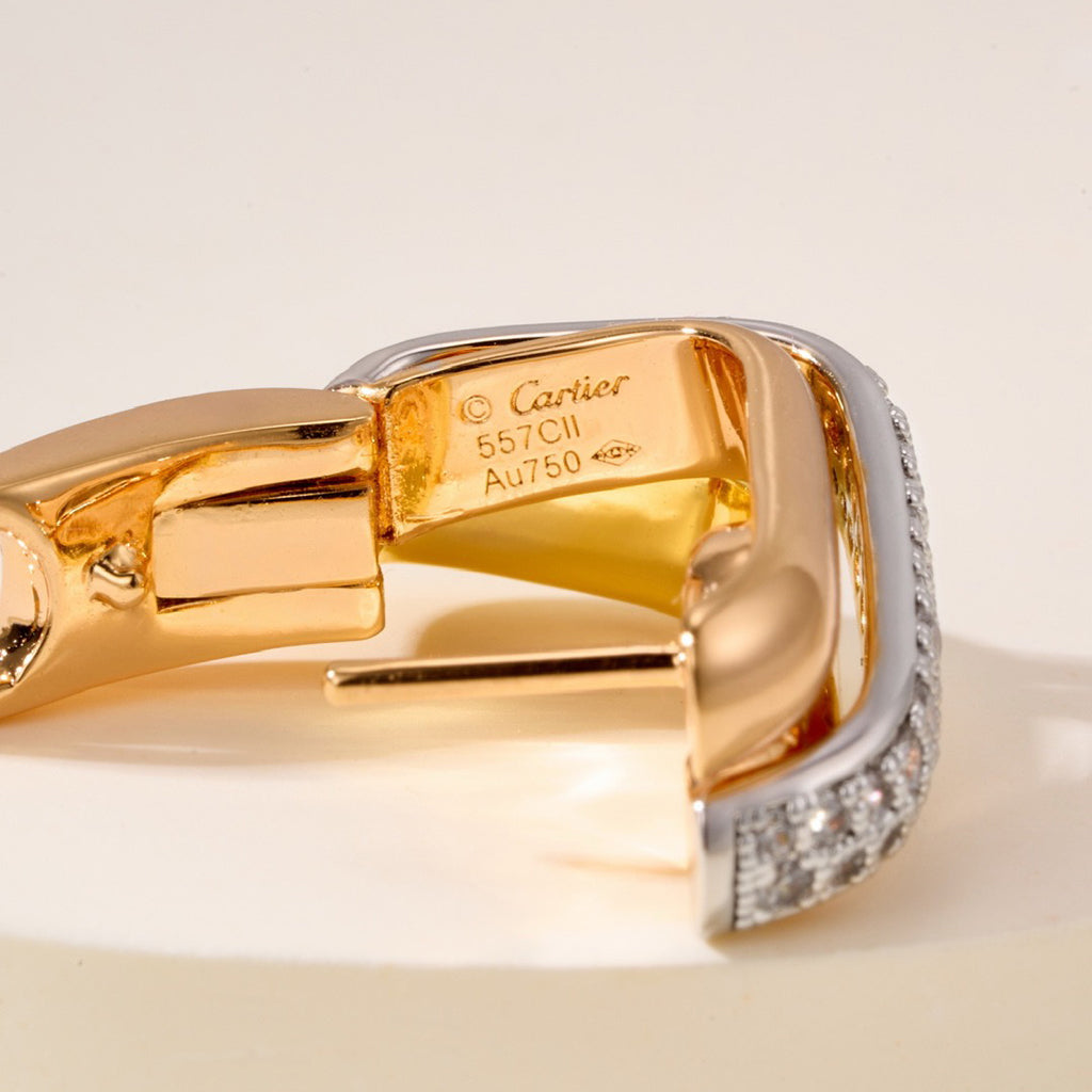 [sparkle Jewelery]TRINITY HALF DIAMOND  CUSHION EARRINGS