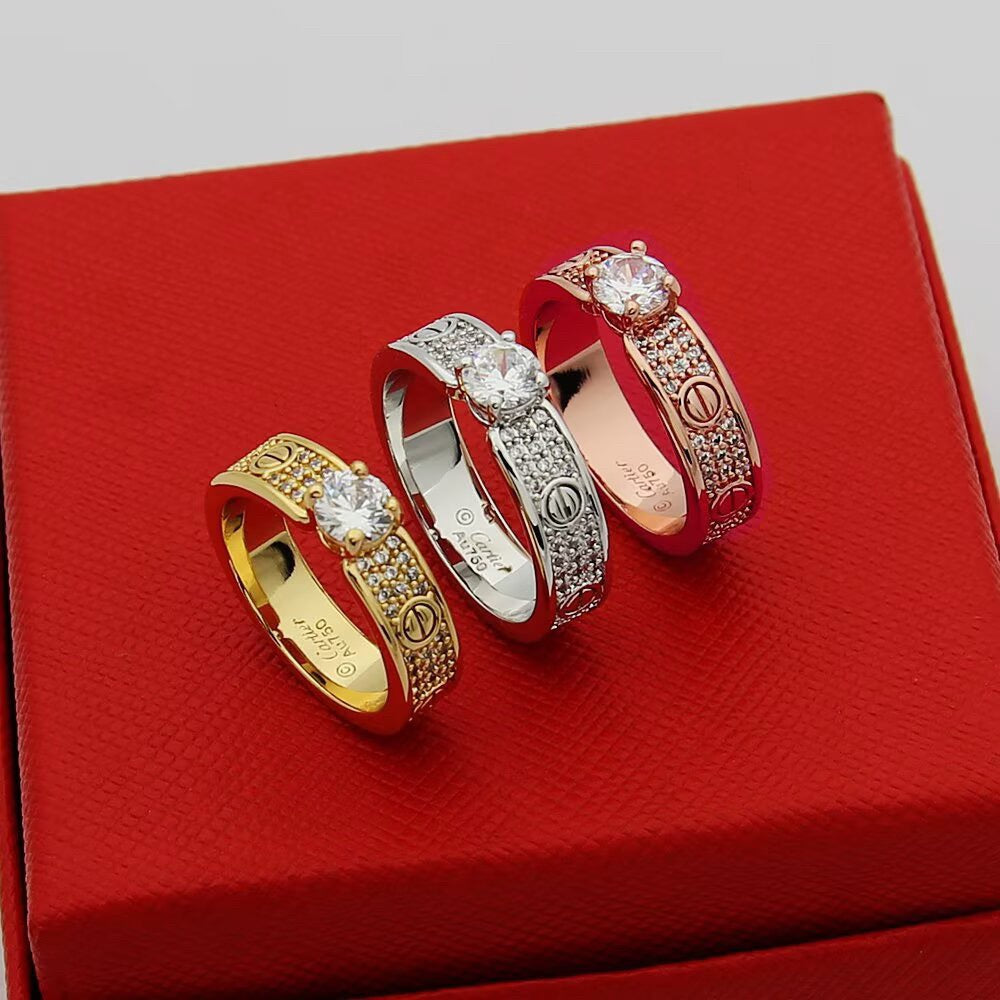[sparkle Jewelery]LOVE RING 3.6MM 1 BIG DIAMOND FULL DIAMOND