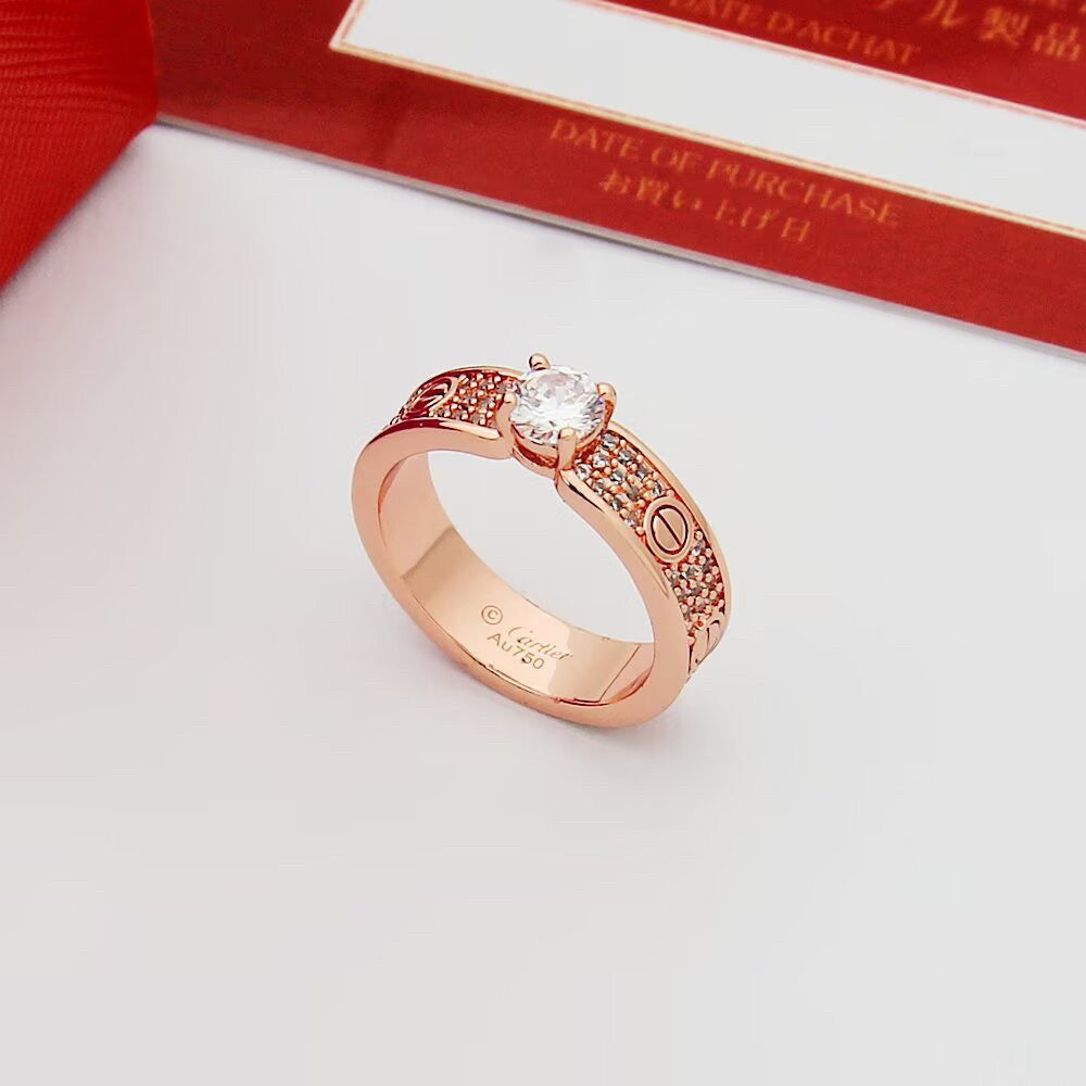 [sparkle Jewelery]LOVE RING 3.6MM 1 BIG DIAMOND FULL DIAMOND