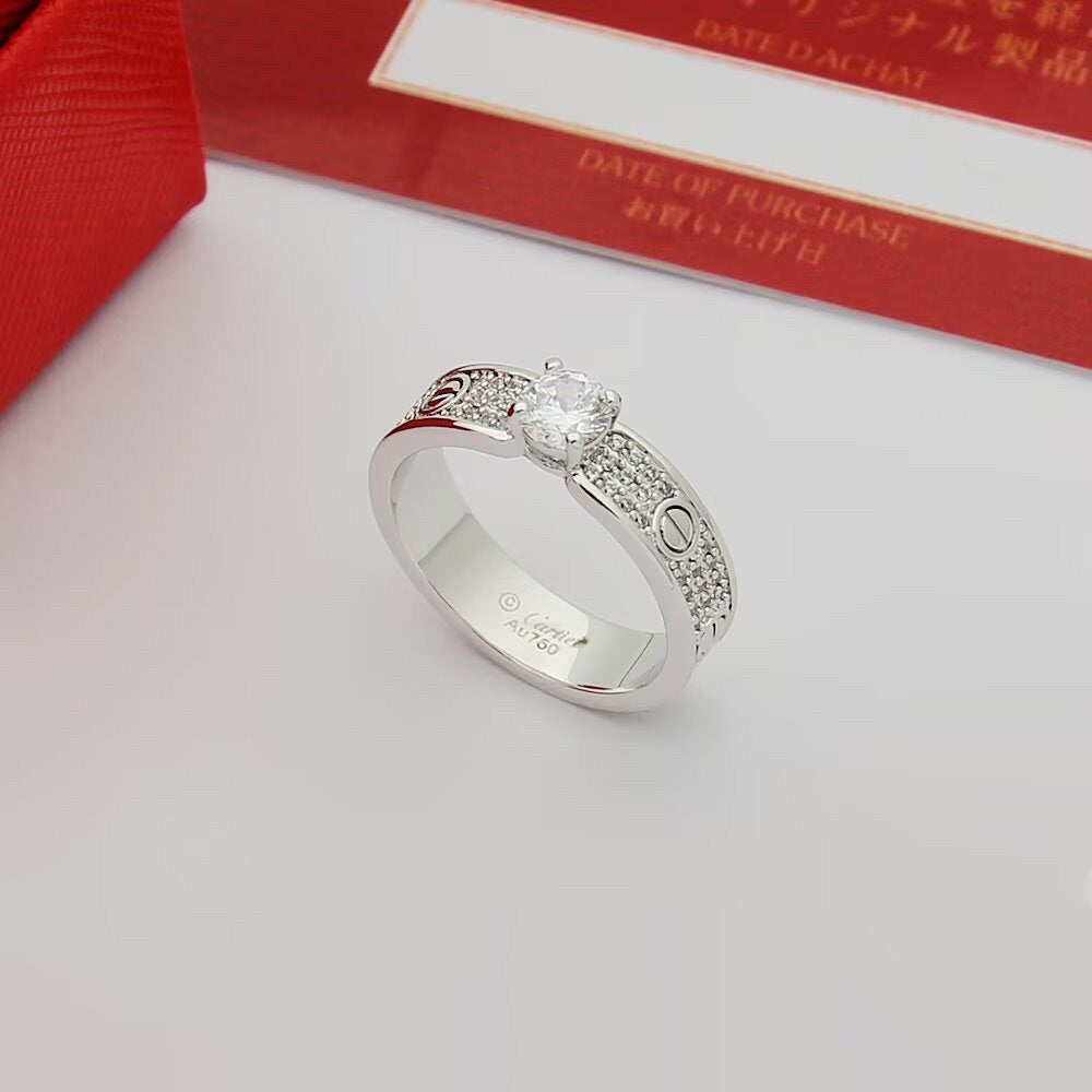 [sparkle Jewelery]LOVE RING 3.6MM 1 BIG DIAMOND FULL DIAMOND