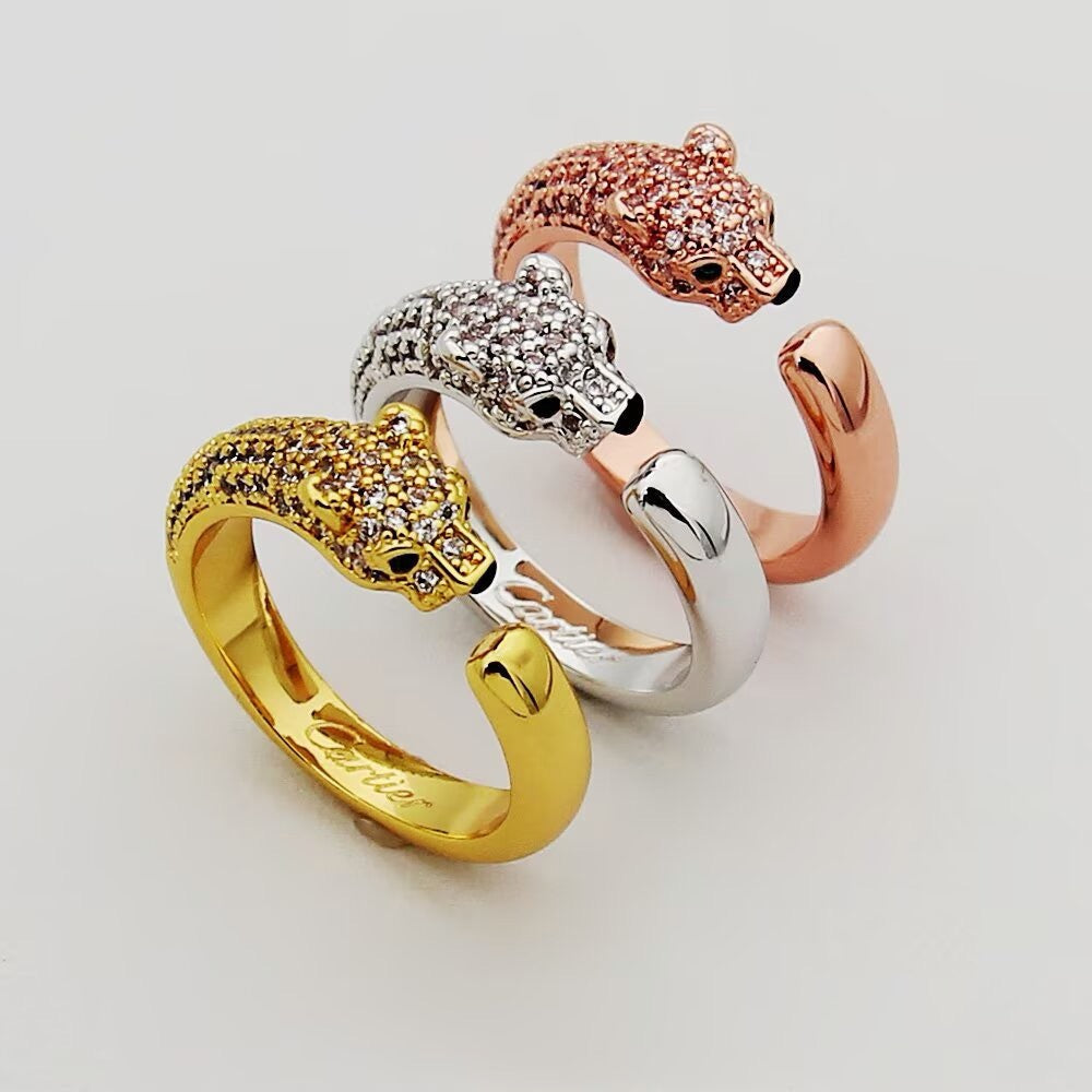 [sparkle Jewelery]PANTHERE HALF DIAMOND SMALL RING