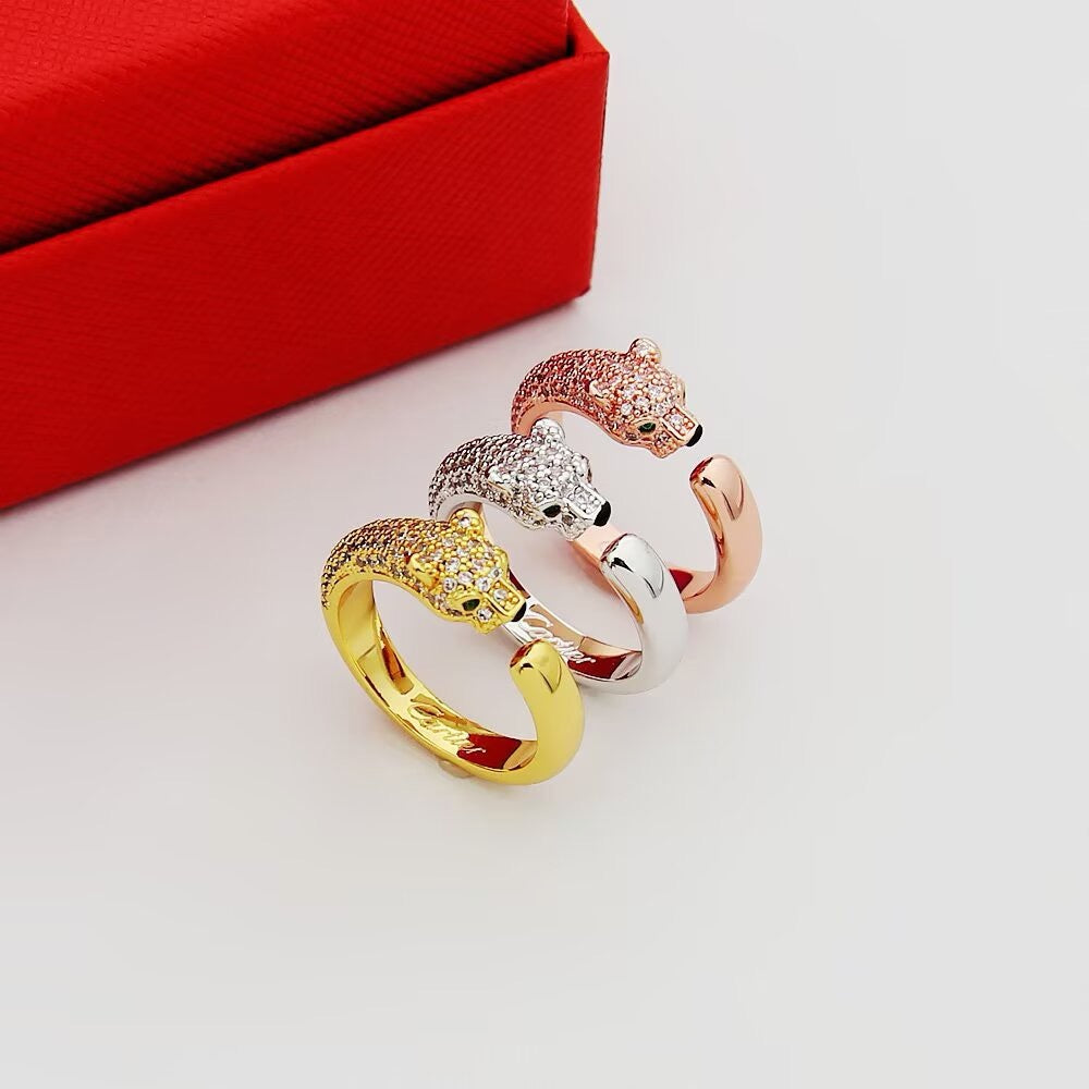 [sparkle Jewelery]PANTHERE HALF DIAMOND SMALL RING