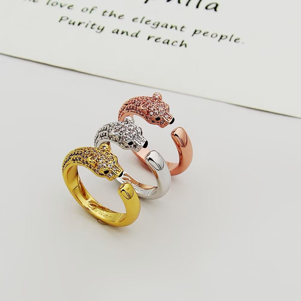 [sparkle Jewelery]PANTHERE HALF DIAMOND SMALL RING
