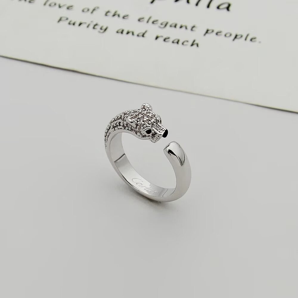 [sparkle Jewelery]PANTHERE HALF DIAMOND SMALL RING