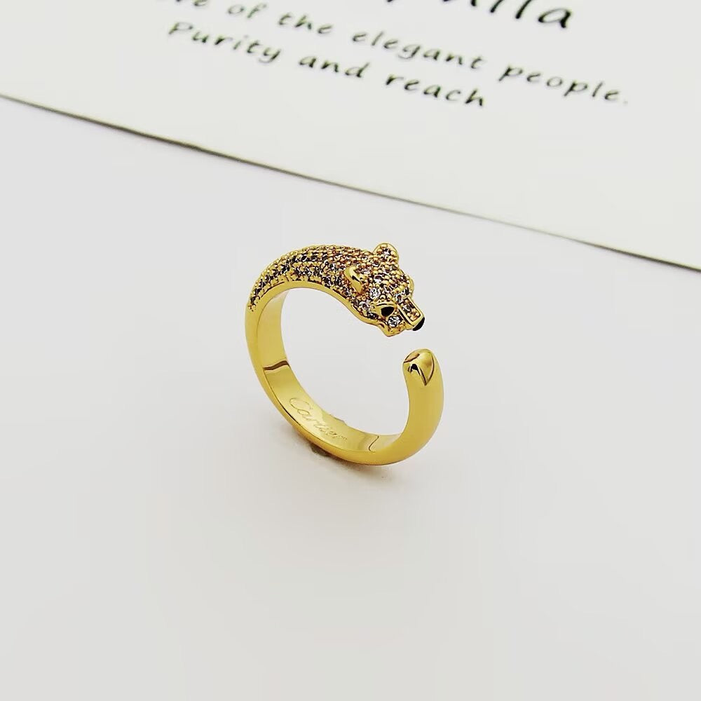 [sparkle Jewelery]PANTHERE HALF DIAMOND SMALL RING