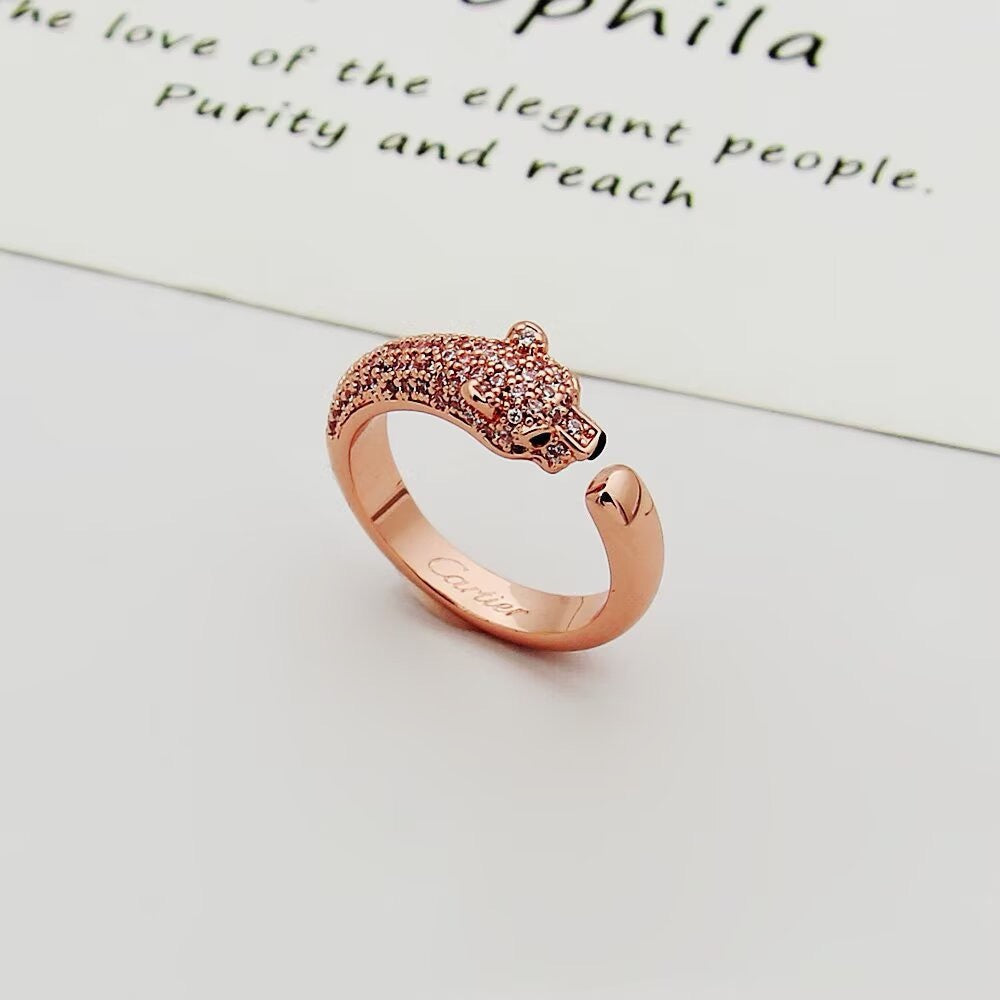 [sparkle Jewelery]PANTHERE HALF DIAMOND SMALL RING