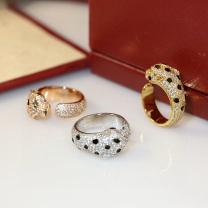 [sparkle Jewelery]PANTHERE SPOTTED FULL DIAMOND MEDIUM RING